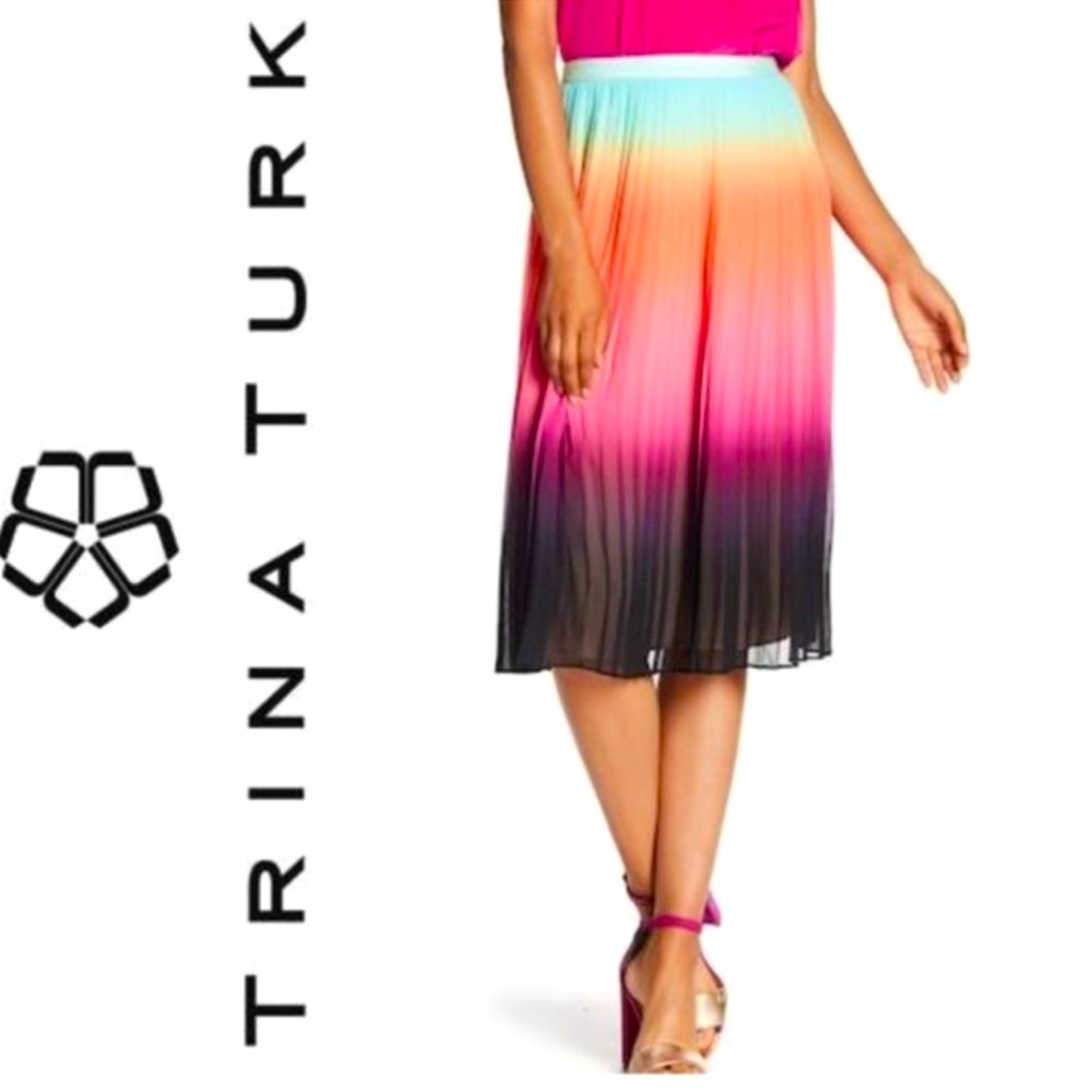 Trina Turk Pleated Rainbow Skirt size 8